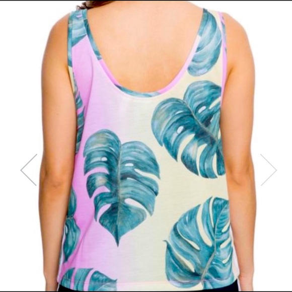 Adidas 3 Stripe Palm Leaf Tank Ombre - NWOT - Picture 3 of 5